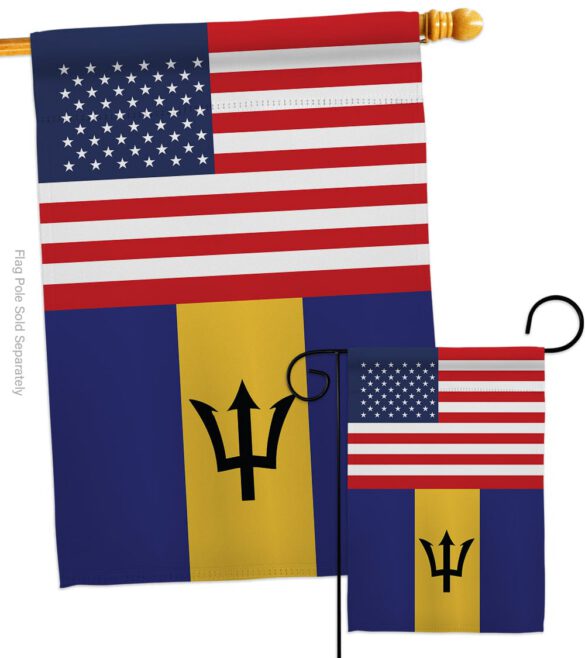 Barbados US Friendship - Nationality Flags of the World Vertical Impressions Decorative Flags HG140292 Made In USA - Image 4