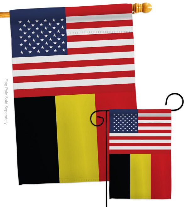 Belgium US Friendship - Nationality Flags of the World Vertical Impressions Decorative Flags HG140296 Made In USA - Image 3