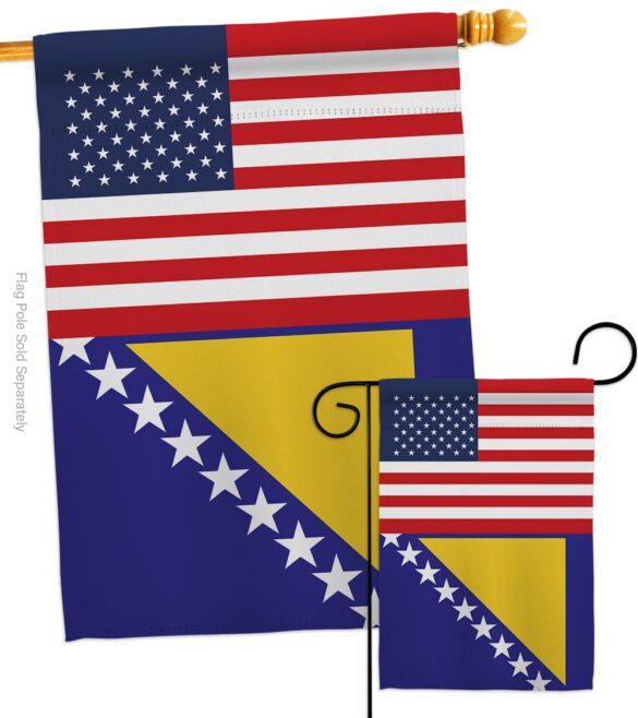 Bosnia-Herzegovina US Friendship - Nationality Flags of the World Vertical Impressions Decorative Flags HG140310 Made In USA - Image 3