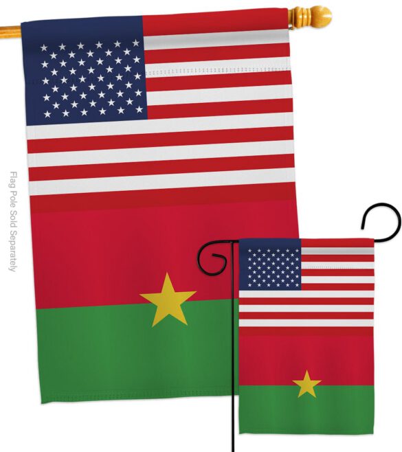 Burkina Faso US Friendship - Nationality Flags of the World Vertical Impressions Decorative Flags HG140324 Made In USA - Image 3