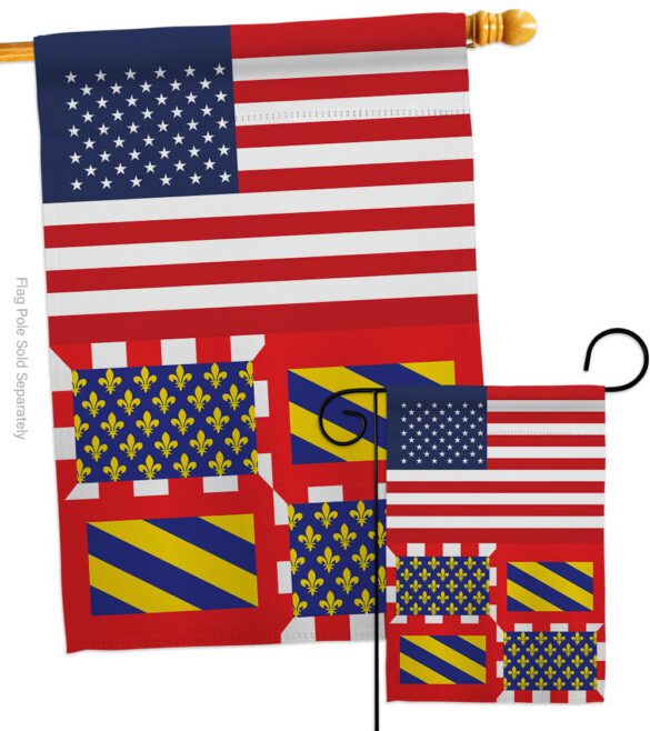 Burgundy US Friendship - Nationality Flags of the World Vertical Impressions Decorative Flags HG140325 Made In USA - Image 3