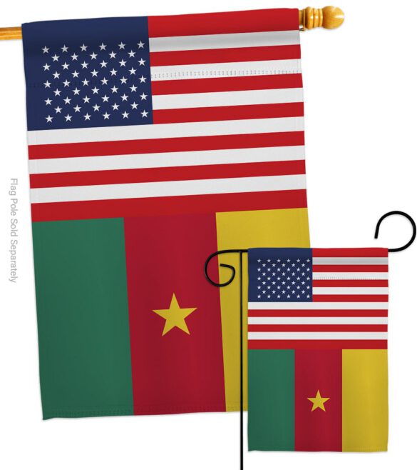 Cameroon US Friendship - Nationality Flags of the World Vertical Impressions Decorative Flags HG140328 Made In USA - Image 3