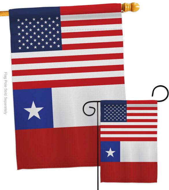 Chile US Friendship - Nationality Flags of the World Vertical Impressions Decorative Flags HG140335 Made In USA - Image 3