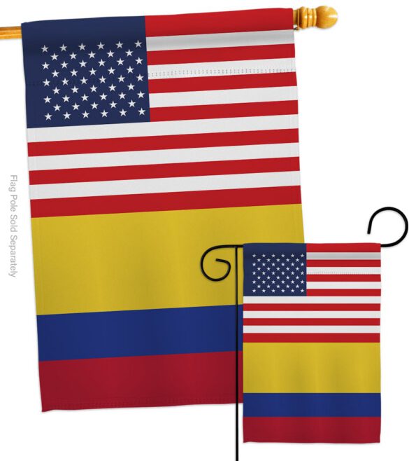 Colombia US Friendship - Nationality Flags of the World Vertical Impressions Decorative Flags HG140339 Made In USA - Image 3