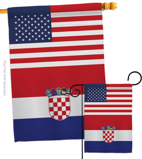 Croatia US Friendship - Nationality Flags of the World Vertical Impressions Decorative Flags HG140349 Made In USA - Image 3