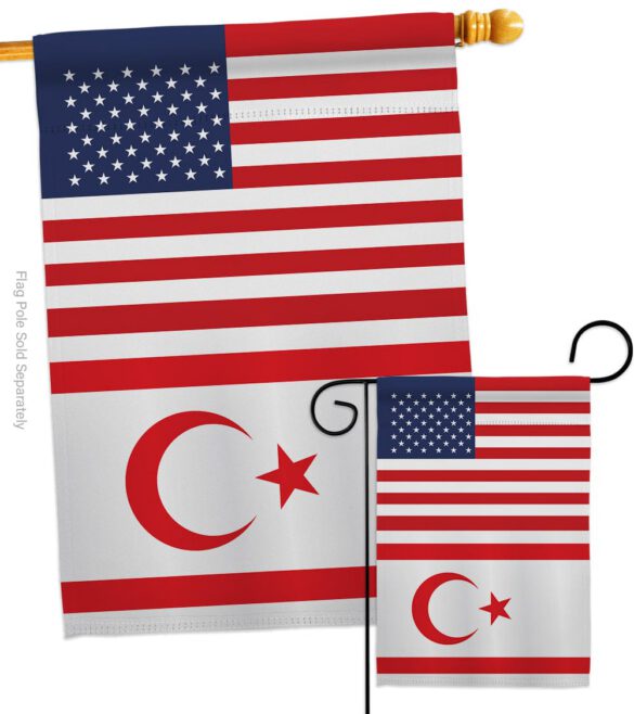 Cyprus Northern US Friendship - Nationality Flags of the World Vertical Impressions Decorative Flags HG140356 Made In USA - Image 3
