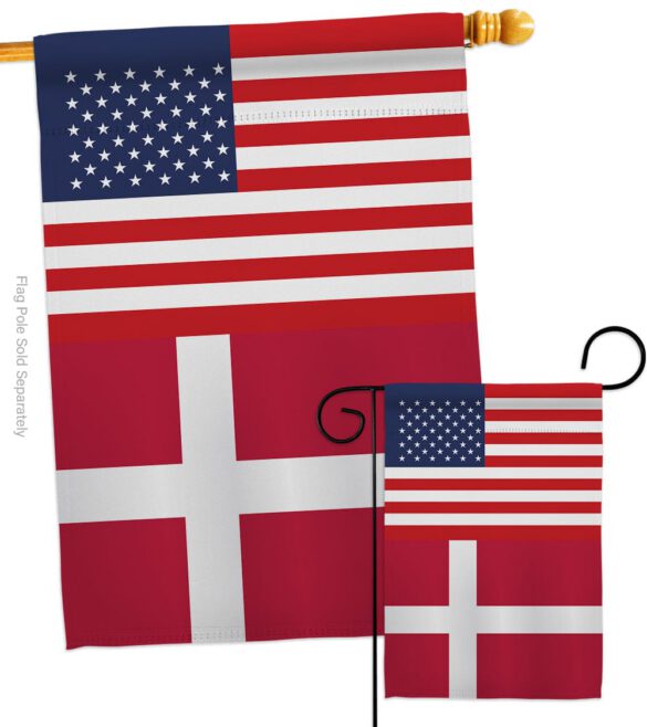 Denmark US Friendship - Nationality Flags of the World Vertical Impressions Decorative Flags HG140358 Made In USA - Image 3