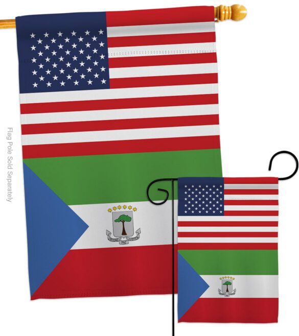 Equatorial Guinea US Friendship - Nationality Flags of the World Vertical Impressions Decorative Flags HG140369 Made In USA - Image 3