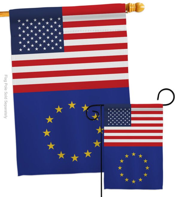 European US Friendship - Nationality Flags of the World Vertical Impressions Decorative Flags HG140373 Made In USA - Image 3