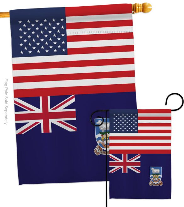 Falkland Islands US Friendship - Nationality Flags of the World Vertical Impressions Decorative Flags HG140374 Made In USA - Image 3