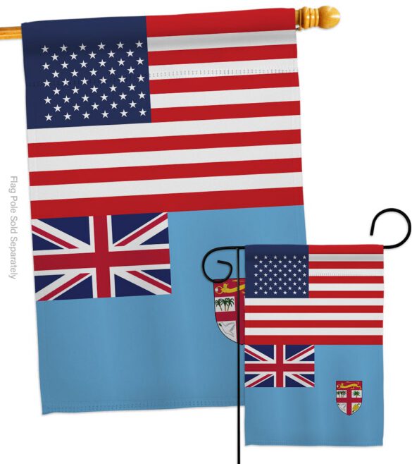FIJI US Friendship - Nationality Flags of the World Vertical Impressions Decorative Flags HG140377 Made In USA - Image 3
