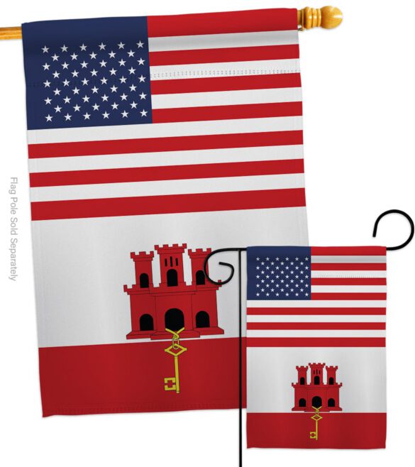 Gibraltar US Friendship - Nationality Flags of the World Vertical Impressions Decorative Flags HG140386 Made In USA - Image 3
