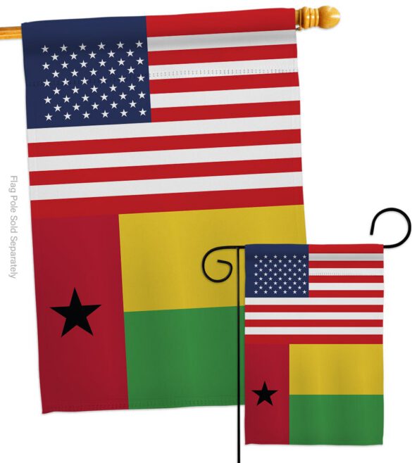 Guinea-Bissau US Friendship - Nationality Flags of the World Vertical Impressions Decorative Flags HG140394 Made In USA - Image 3