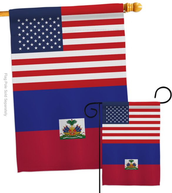 Haiti US Friendship - Nationality Flags of the World Vertical Impressions Decorative Flags HG140396 Made In USA - Image 3