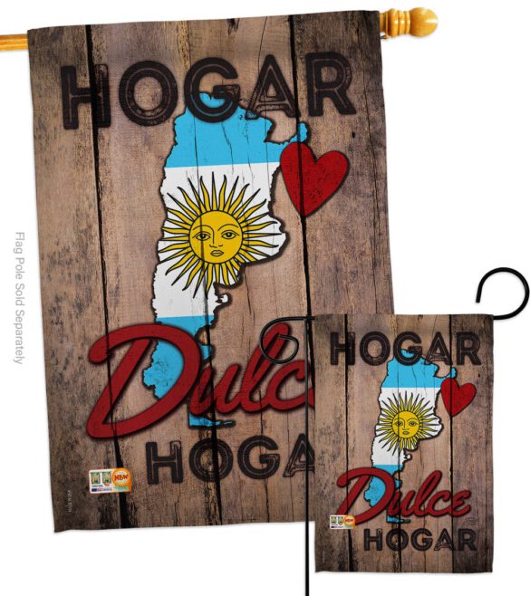 Country Argentina Hogar Dulce Hogar - Nationality Flags of the World Vertical Impressions Decorative Flags HG191163 Made In USA - Image 3