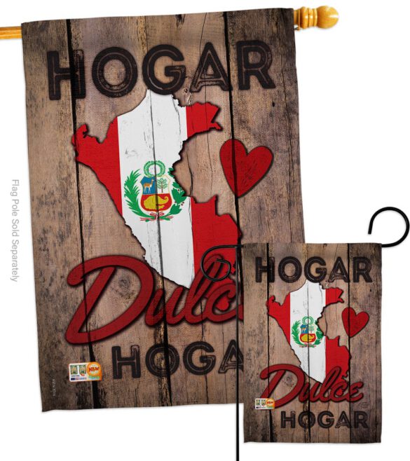 Country Peru Hogar Dulce Hogar - Nationality Flags of the World Vertical Impressions Decorative Flags HG191165 Made In USA - Image 3