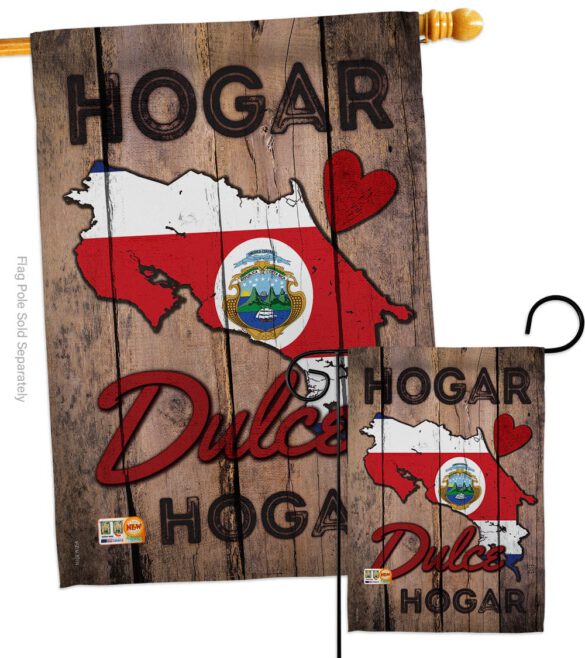 Country Costa Rica Hogar Dulce Hogar - Nationality Flags of the World Vertical Impressions Decorative Flags HG191169 Made In USA - Image 3