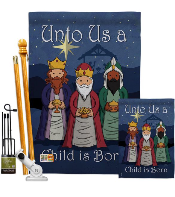 Child is Born - Nativity Winter Vertical Impressions Decorative Flags HG114129 Made In USA - Image 6