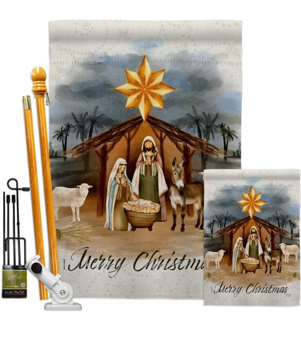 Birth of Jesus - Nativity Winter Vertical Impressions Decorative Flags HG114238 Made In USA - Image 6