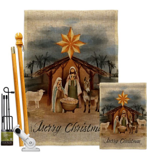 Birth of Jesus - Nativity Winter Vertical Impressions Decorative Flags HG114238 Made In USA - Image 16