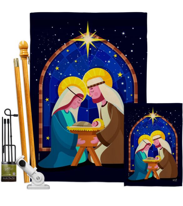Birth Of Jesus - Nativity Winter Vertical Impressions Decorative Flags HG137358 Made In USA - Image 6