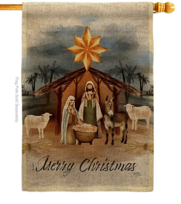 Birth of Jesus - Nativity Winter Vertical Impressions Decorative Flags HG114238 Made In USA - Image 12