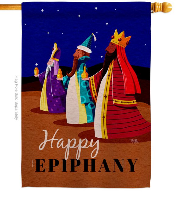 Celebrate Epiphany - Nativity Winter Vertical Impressions Decorative Flags HG114241 Made In USA - Image 2