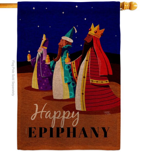 Celebrate Epiphany - Nativity Winter Vertical Impressions Decorative Flags HG114241 Made In USA - Image 12