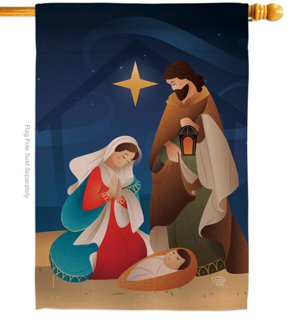 Holy Night - Nativity Winter Vertical Impressions Decorative Flags HG192260 Made In USA - Image 2