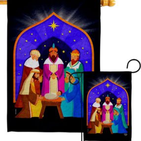 3 Wise Kings - Nativity Winter Vertical Impressions Decorative Flags HG192705 Made In USA