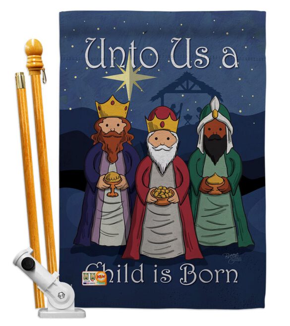 Child is Born - Nativity Winter Vertical Impressions Decorative Flags HG114129 Made In USA - Image 5