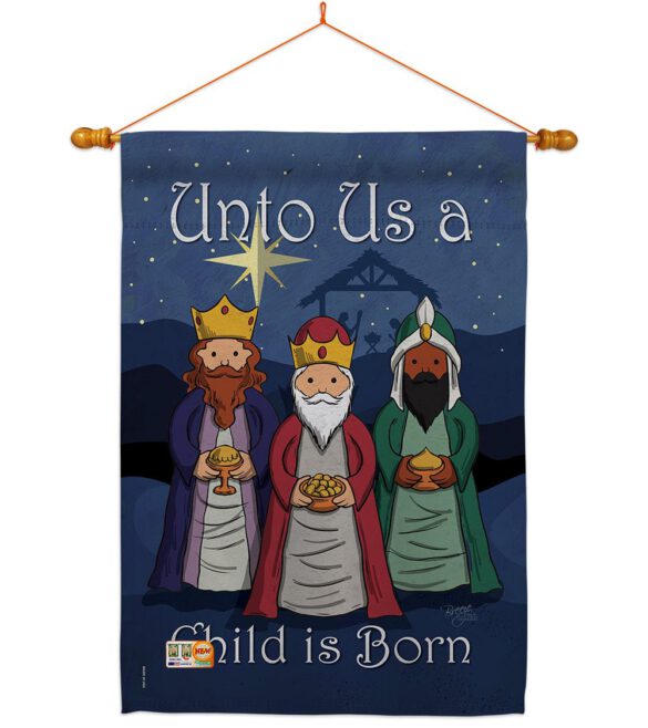 Child is Born - Nativity Winter Vertical Impressions Decorative Flags HG114129 Made In USA - Image 14