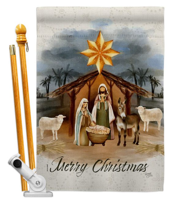 Birth of Jesus - Nativity Winter Vertical Impressions Decorative Flags HG114238 Made In USA - Image 5