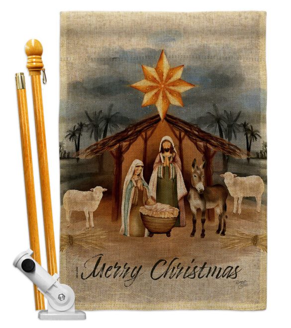 Birth of Jesus - Nativity Winter Vertical Impressions Decorative Flags HG114238 Made In USA - Image 15
