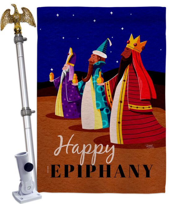 Celebrate Epiphany - Nativity Winter Vertical Impressions Decorative Flags HG114241 Made In USA - Image 9