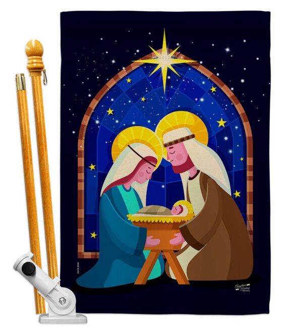 Birth Of Jesus - Nativity Winter Vertical Impressions Decorative Flags HG137358 Made In USA - Image 5