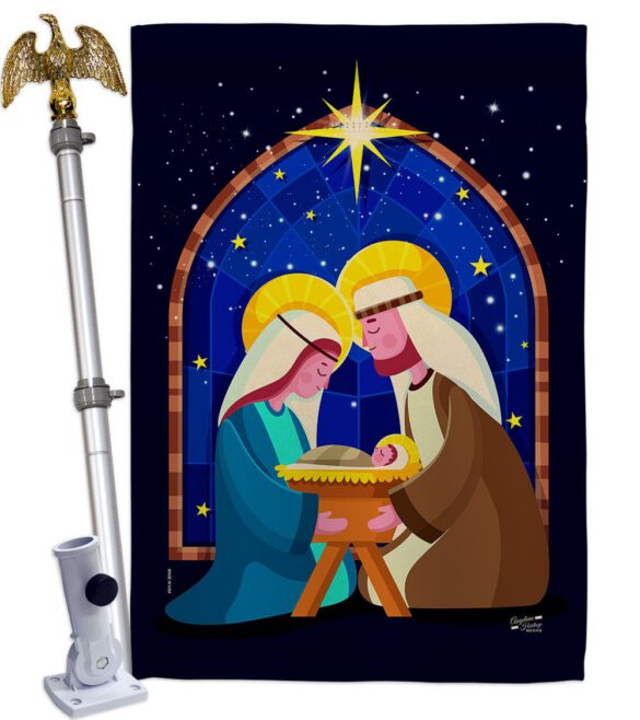 Birth Of Jesus - Nativity Winter Vertical Impressions Decorative Flags HG137358 Made In USA - Image 9