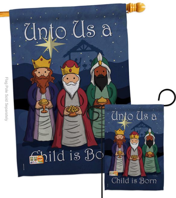 Child is Born - Nativity Winter Vertical Impressions Decorative Flags HG114129 Made In USA - Image 3