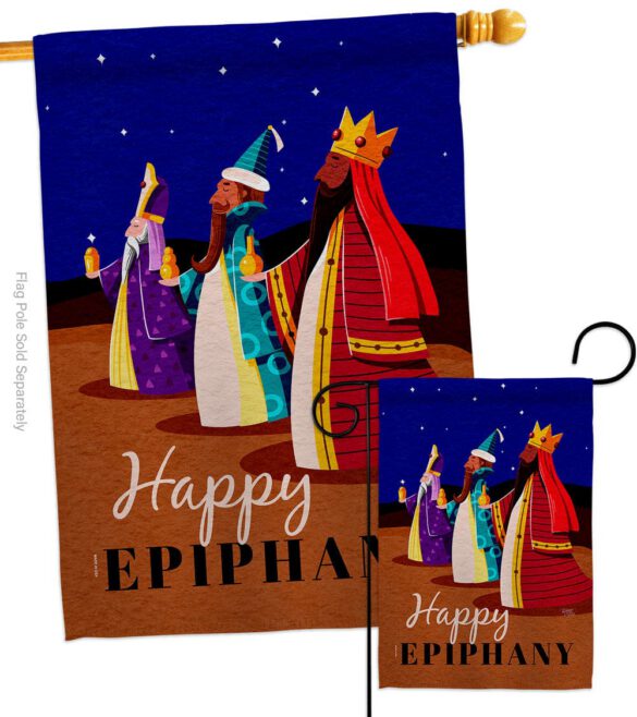 Celebrate Epiphany - Nativity Winter Vertical Impressions Decorative Flags HG114241 Made In USA - Image 3