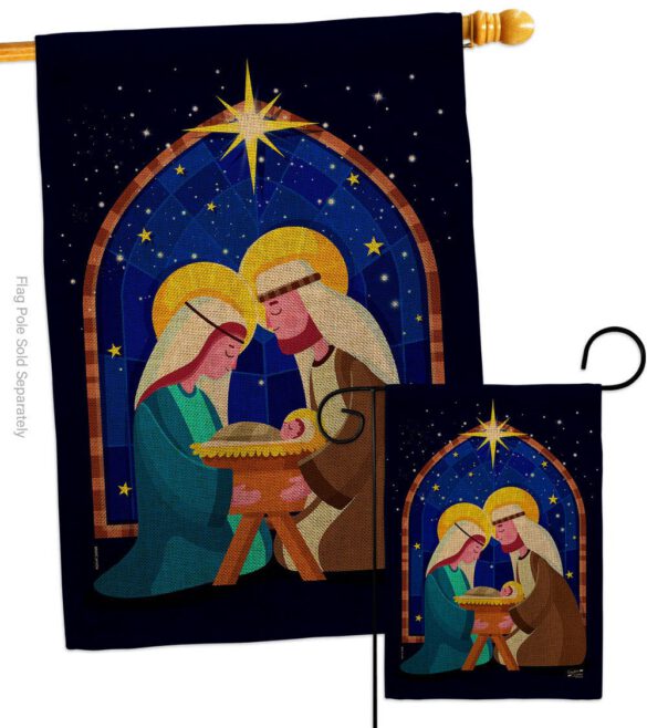 Birth Of Jesus - Nativity Winter Vertical Impressions Decorative Flags HG137358 Made In USA - Image 13