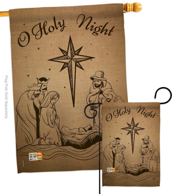 Holy Night - Nativity Winter Vertical Impressions Decorative Flags HG191078 Made In USA - Image 3