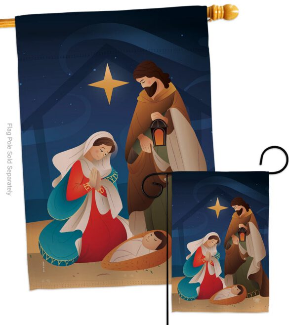 Holy Night - Nativity Winter Vertical Impressions Decorative Flags HG192260 Made In USA - Image 3