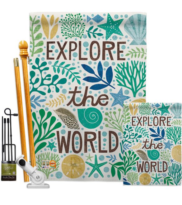 Explore The World - Nautical Coastal Vertical Impressions Decorative Flags HG107063 Made In USA - Image 6