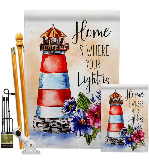 Home Is Light - Nautical Coastal Vertical Impressions Decorative Flags HG107071 Made In USA - Image 6