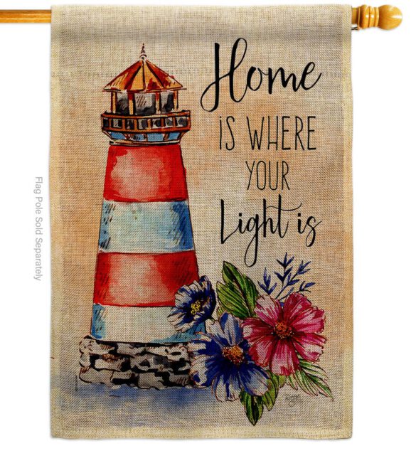 Home Is Light - Nautical Coastal Vertical Impressions Decorative Flags HG107071 Made In USA - Image 12