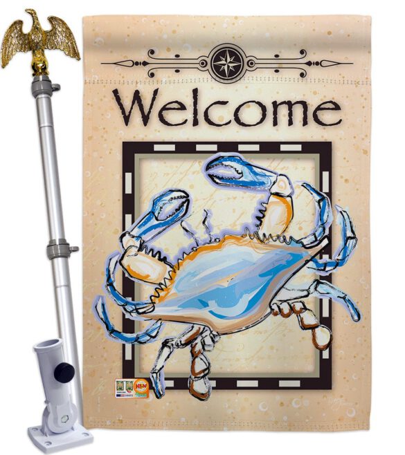 Blue Crab - Nautical Coastal Vertical Impressions Decorative Flags HG107028 Made In USA - Image 13