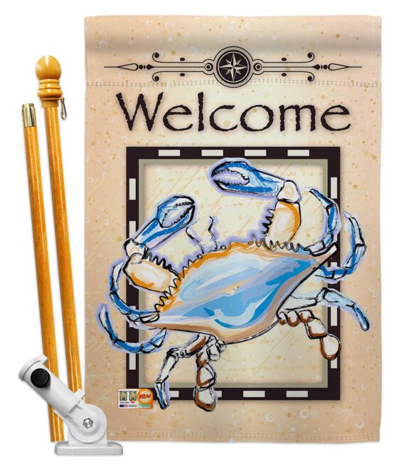 Blue Crab - Nautical Coastal Vertical Impressions Decorative Flags HG107028 Made In USA - Image 5
