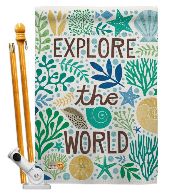 Explore The World - Nautical Coastal Vertical Impressions Decorative Flags HG107063 Made In USA - Image 5