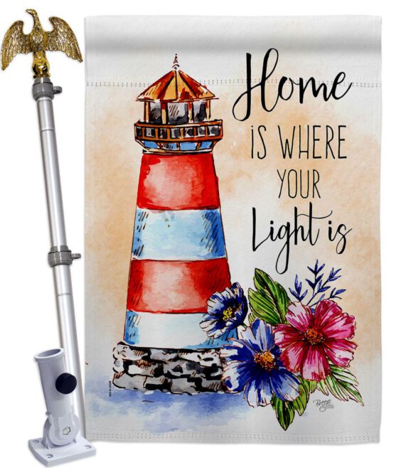 Home Is Light - Nautical Coastal Vertical Impressions Decorative Flags HG107071 Made In USA - Image 9