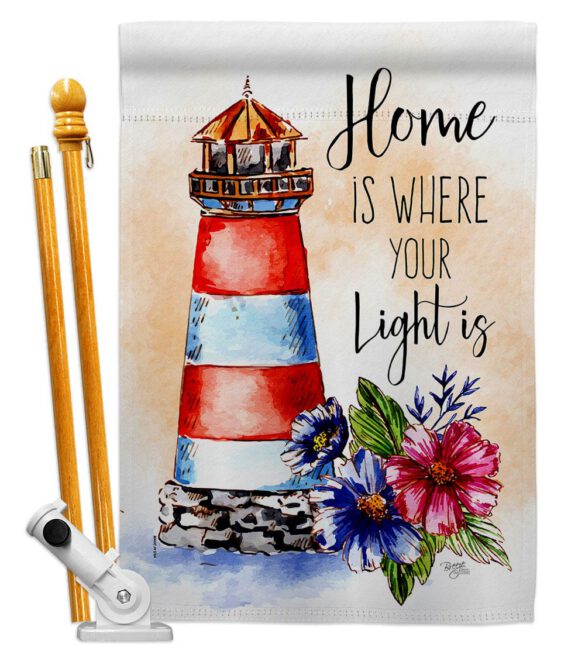 Home Is Light - Nautical Coastal Vertical Impressions Decorative Flags HG107071 Made In USA - Image 5